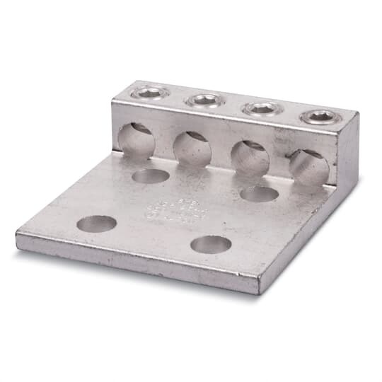 ADR35-44 Blackburn Type ADR-ALCUL Dual Rated Mechanical Connector, 6 AWG to 350 kcmil Aluminum/Stranded Copper Conductor, 1/2 in Stud, 4 Bolt Holes, Aluminum