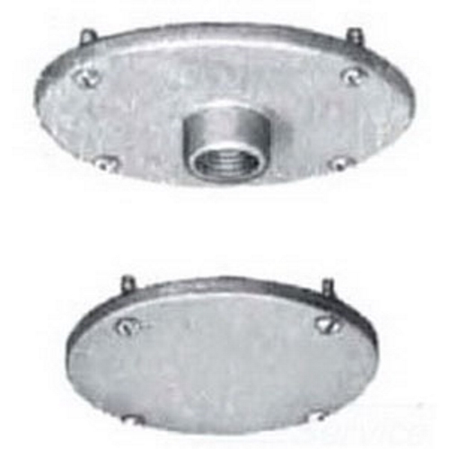 JBK-50 Cast Round Box Cover With 1/2 in Hub, 4 in Dia, Malleable Iron