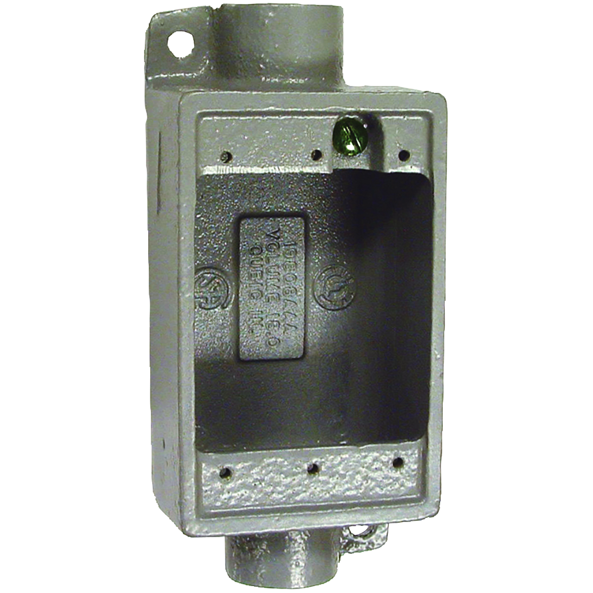 FDC-2M FDC Feed-Through Cast Device Box, Iron, 28.5 cu-in Capacity, 1 Gangs, (1) Outlets, 6-3/8 in H x 2-7/8 in W x 2-7/8 in D