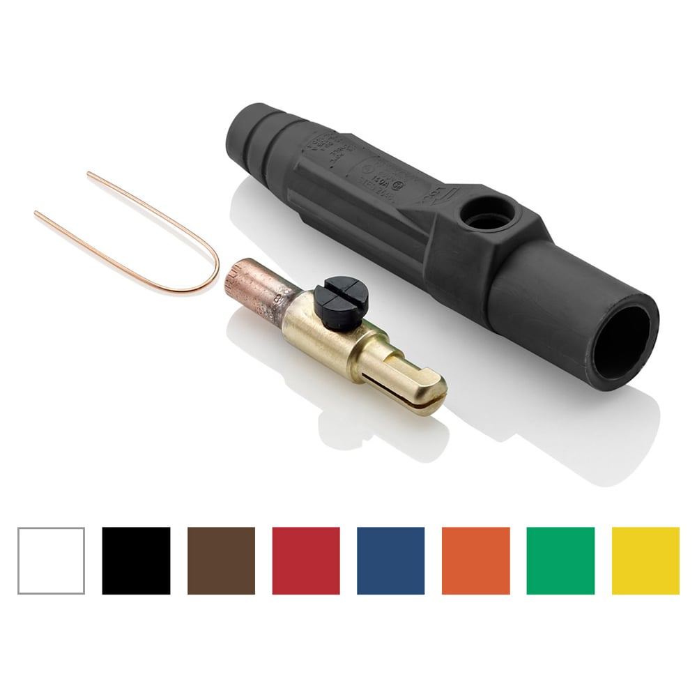 15D23-UG Rhino-Hide 1-Pole Cam Type Taper Nose While-in-Use Detachable Male Plug, 12 to 24 V AC/DC, 140 A, 8 to 4 AWG Wire, Crimped Connection, NEMA 3R NEMA Rating