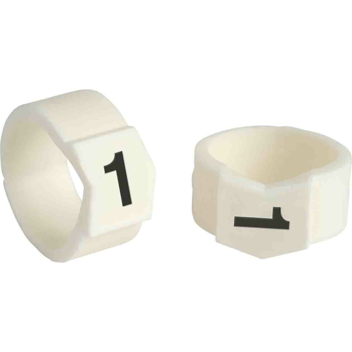 SCN61-1 Clip-Sleeve SCN Pre-Printed Wire Marker, 0.61 to 0.67 in Wire, 1 Legend, Black on White Legend, White Marker, Nylon