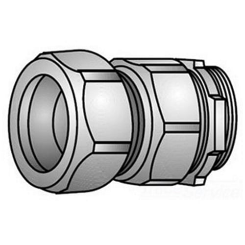 31-050 Type 31 Gland Compression Connector, 1/2 in Trade, For Use With Threadless Rigid Conduit, Malleable Iron, Zinc Electroplated