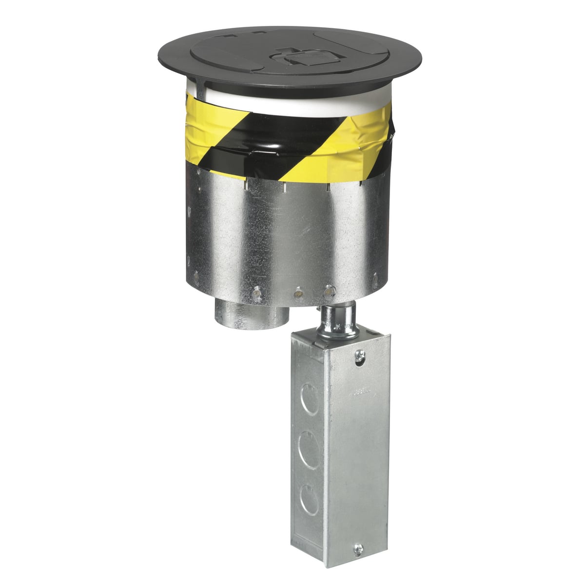 S1R6PTDEHBLK Flush Split Recessed Standard Sized Poke-Through Assembled Unit, 6 in Hole, 7-1/2 in Dia Cover, 1000 lb Capacity, Assorted Materials