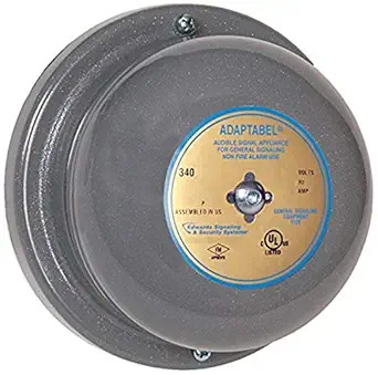 340-4N5 Vibrating Bell, 120 V AC, 0.062 A, 98/88 dB, Surface Mounting, Specifications Met: UL Listed, FM Approved, 4 in Gong
