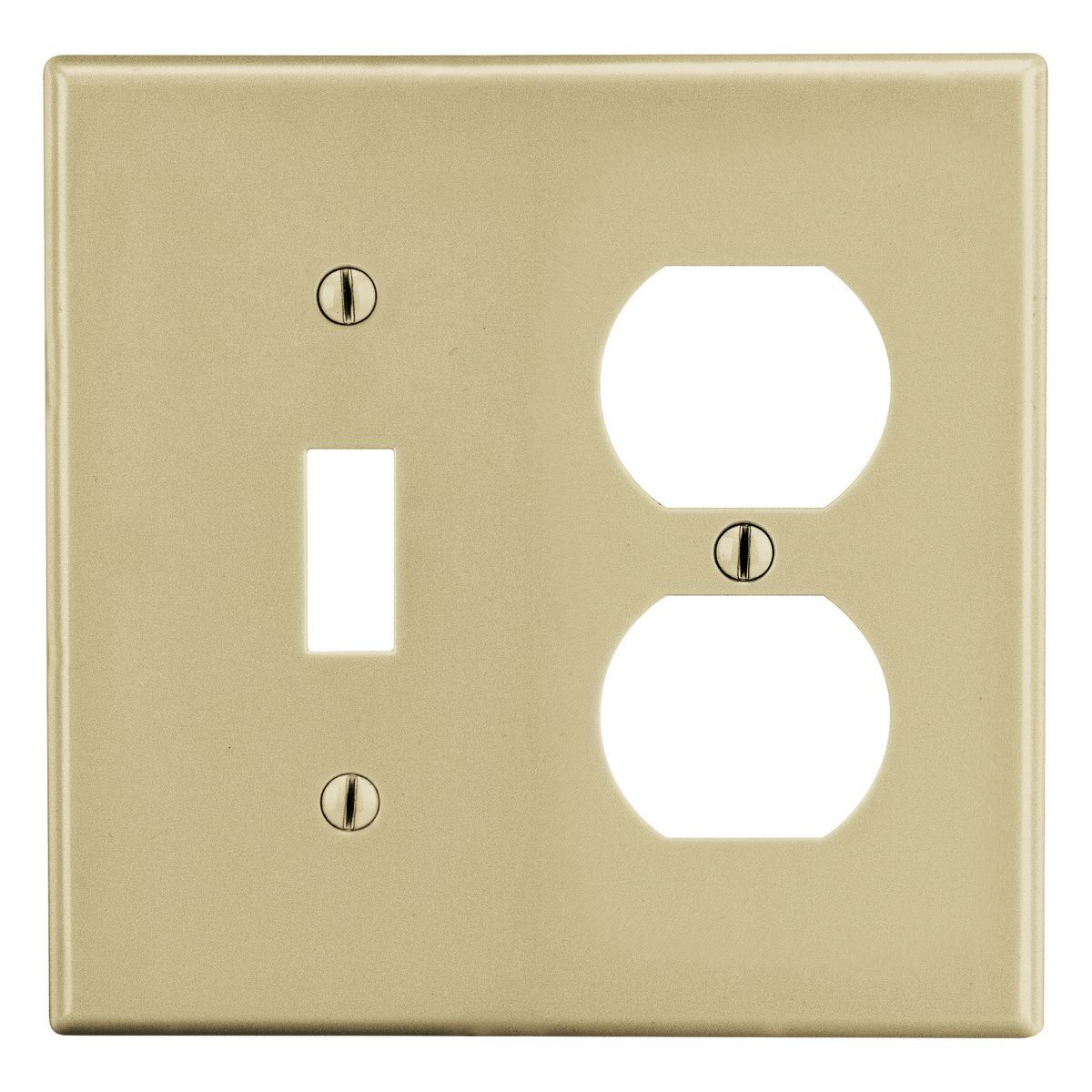 P18I Non-Metallic Standard Wall Plate, 2 Gangs, 4.69 in W x 4.63 in H, Polycarbonate Thermoplastic, Ivory