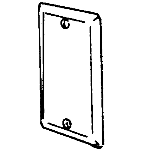 2540 Handy Box Cover, 4 in L x 2-1/8 in W, Blank Cover, Steel