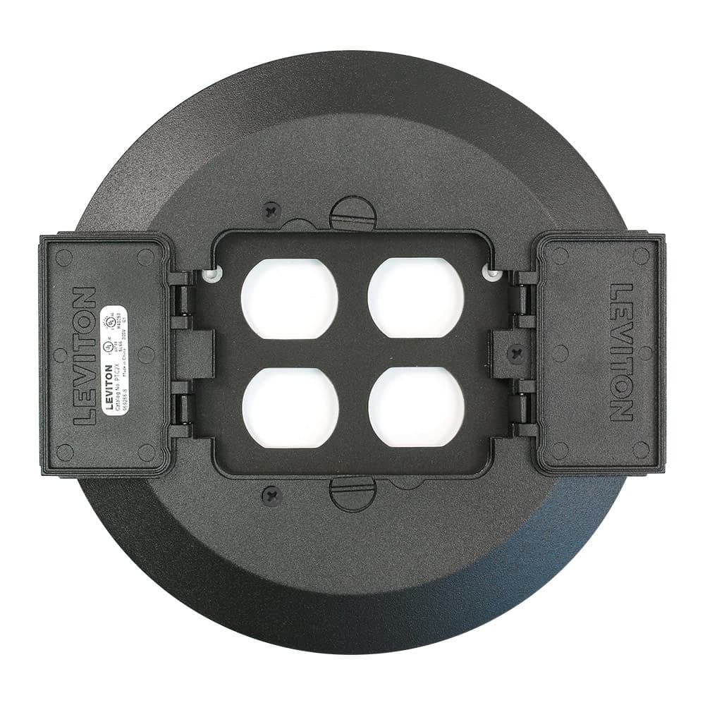 PTC2X-E Traditional Poke-Through Cover, 8.38 in Dia, Double Hinged Flip Lid Cover, Aluminum