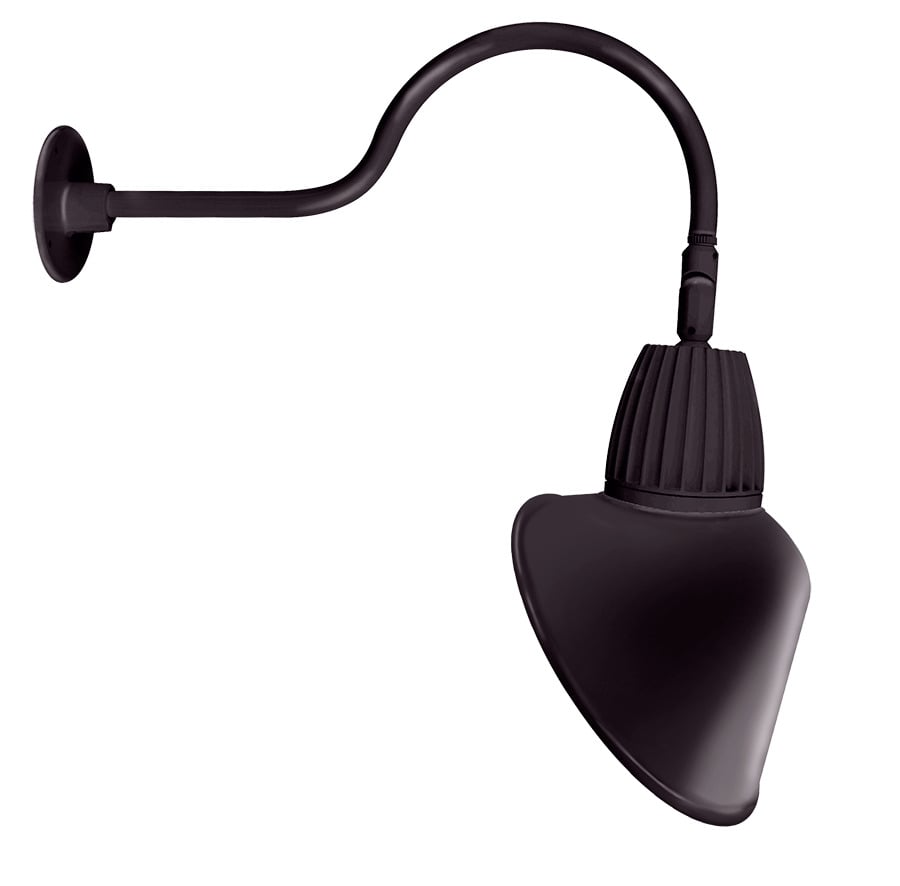 GN1LED26NRACA LGOOSE Gooseneck Rectangular Decorative Fixture With GOOSE1A 24 in Goose Arm Style 1, 28 W Fixture, 120/208/240/277 V AC, Bronze Housing