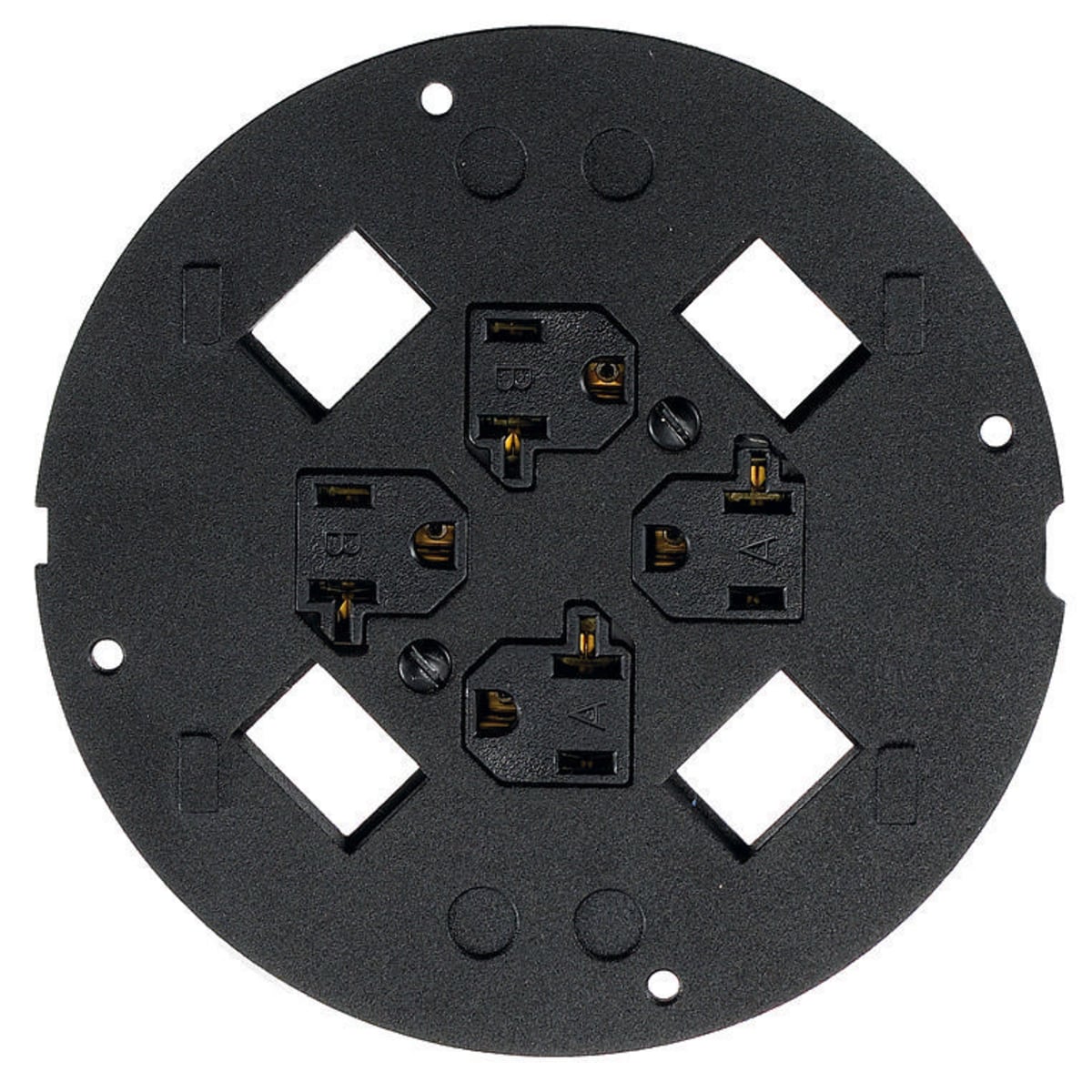S1SP4X430 Standard Fire-Rated Pre-Wired Poke-Through Sub Plate With 30 ft Lead, 5.36 in Dia, 6.26 in L, Cast Aluminum