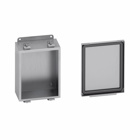 Eaton B-Line series JIC panel enclosure, 6" height, 4" length, 6" width, NEMA 4X, Screw cover, 4XALC enclosure, Wall mount, Small single door, External mounting feet, Aluminum, Seamless poured in-place gasket