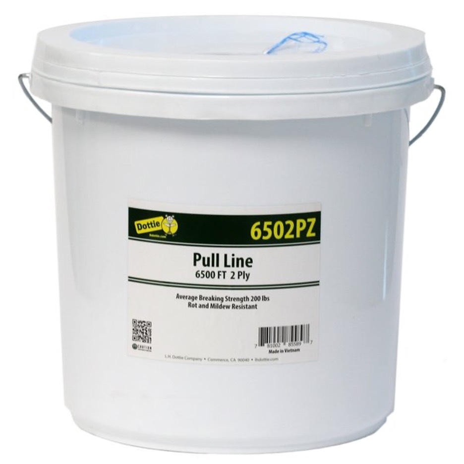 6502PZ Dispensing Pail Pull Line, 200 lb Tensile Strength, 6500 ft L, Polypropylene, For Use With Vacuum/Blower and Power Fishing Pistons