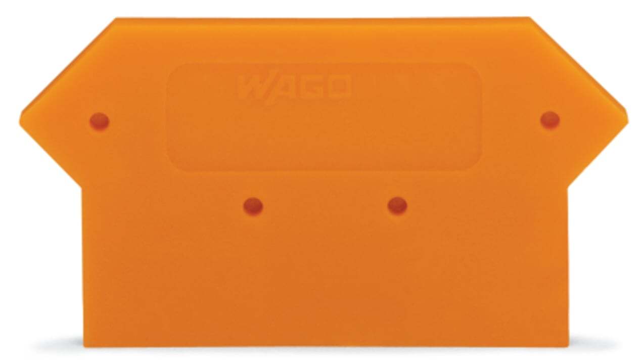 282-317 End and Intermediate Plate, For Use With Rail Mounted, Polyamide, Orange
