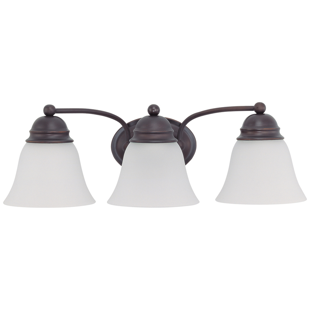 60-3167 Empire Transitional Vanity Light Fixture, (3) A19 Lamp, 120 V AC, Mahogany Bronze Housing