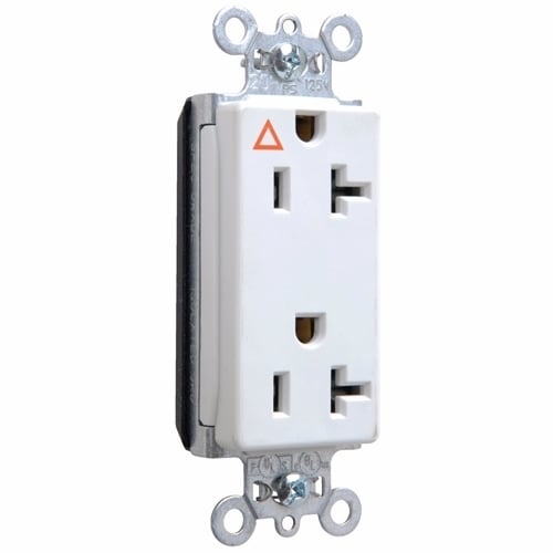 PTIG26362W PlugTail Isolated Ground Decorator Spec Grade Receptacle, 20 Amp, 125V, White