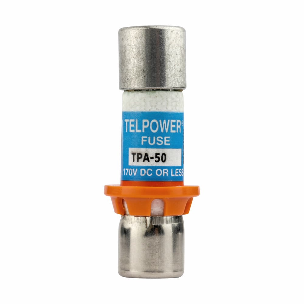 TPA-50 Telpower Alarm Current Limiting Telecommunication Fuse, 50 A, 170 V DC, 100 kAIC Interrupt, Cartridge Body