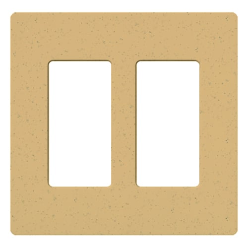 SC-2-GS Diva Satin Colors Designer Style Screwless Standard Wall Plate, 2 Gangs, 4.75 in W x 4.69 in H, Plastic, Goldstone