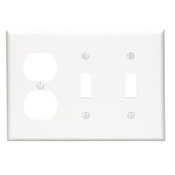 80721-I Standard Size Combination Wall Plate, 3 Gangs, 6.38 in W x 4.5 in H, Thermoplastic, Ivory