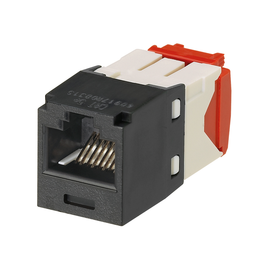 Mini-Com UTP RJ45 Cat 5e TG Jack Module, Black