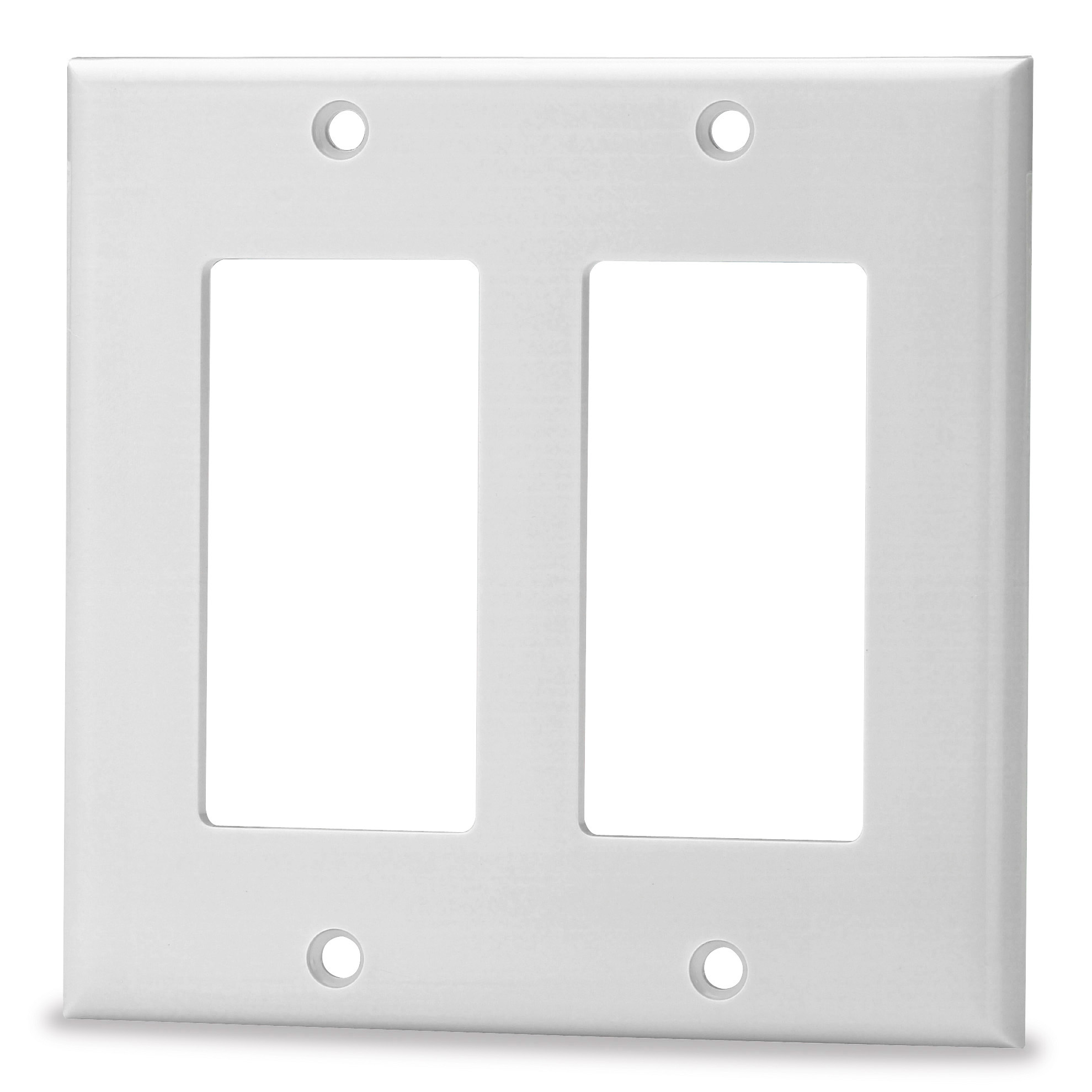 Double Gang Decora Style Faceplate, White