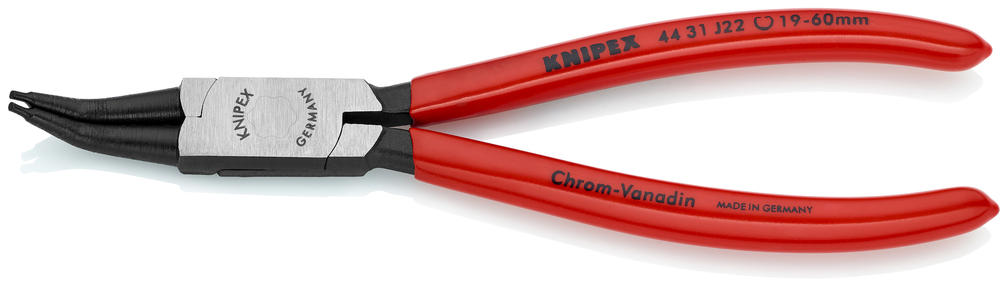 Internal 45° Angled Snap Ring Pliers-Forged Tips, 12 1/4 in., Plastic coating, 1/8 in. Tips, Bulk