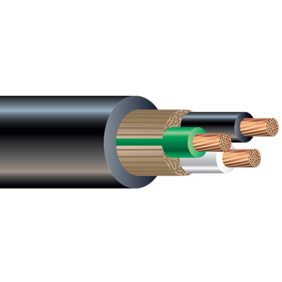 600V Royal SOOW Power Cord, 8 AWG, 4 Conductors, Stranded, 500 Foot Reel