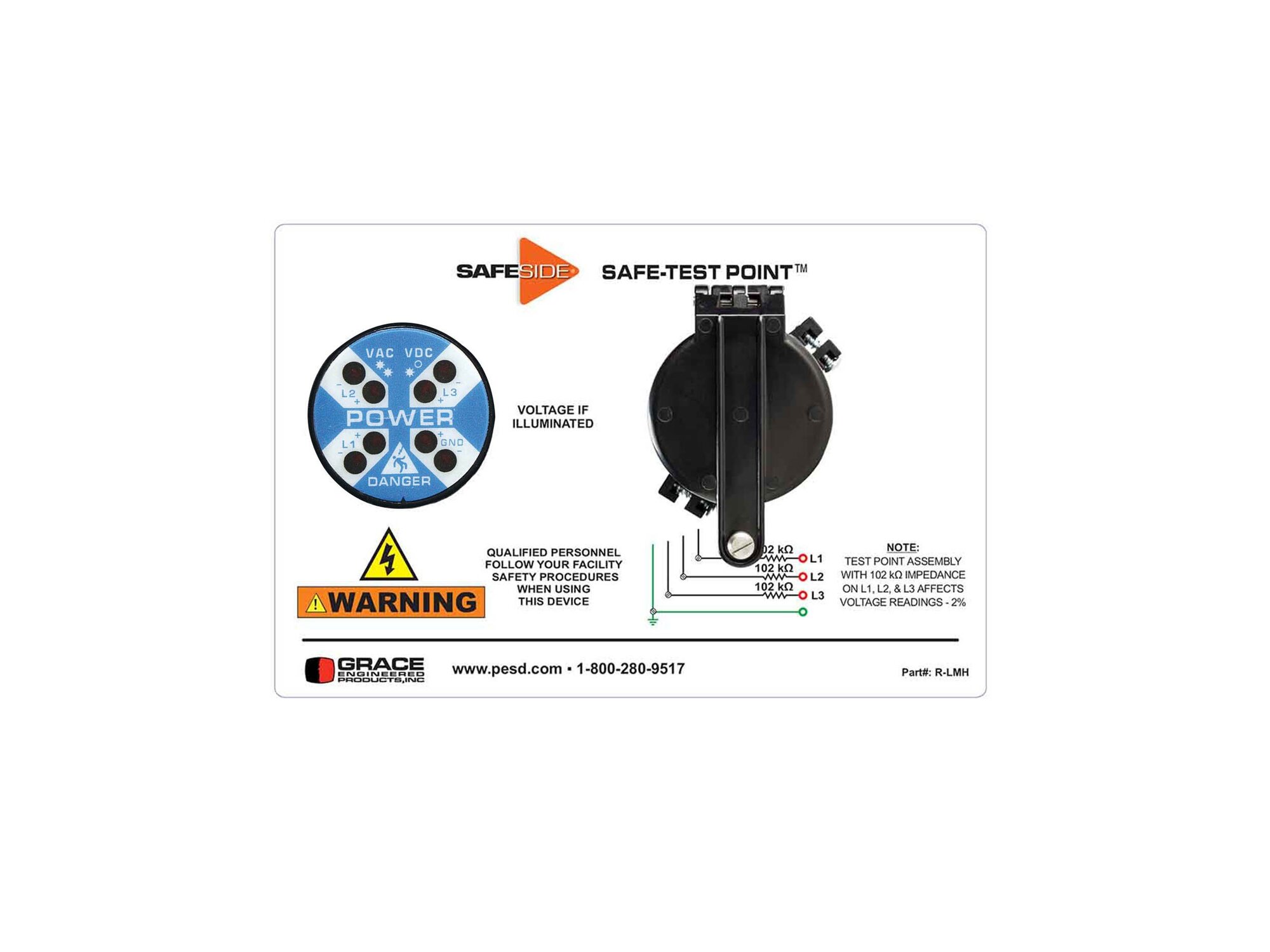R-3W2MT-LMH Voltage Indicator, 40 to 600 V AC
