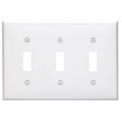 80711 Standard Size Traditional Wall Plate, 3 Gangs, 6.37 in W x 4.5 in H, Thermoplastic, Brown