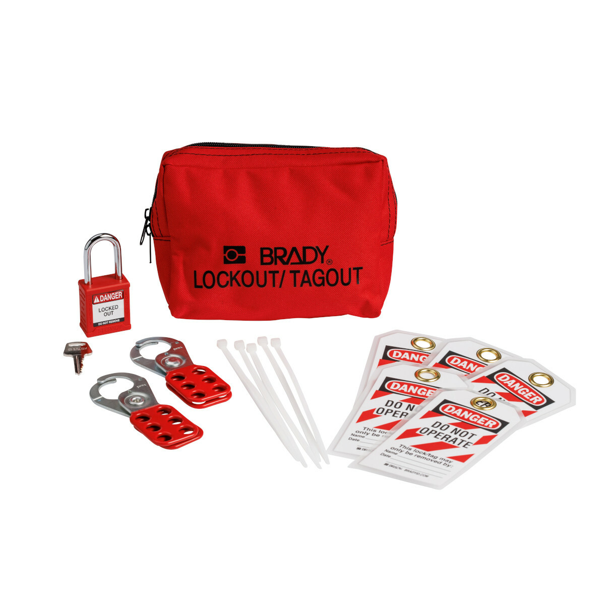 153668 Lockout, 5 in H x 7 in W x 2 in D, Language: English, French, Spanish