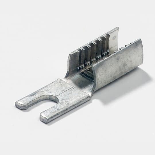 22F086 Dragon Tooth Insulation Piercing Magnet Wire Fork Terminal, 16 to 12 AWG Conductor, 0.91 in L, Copper