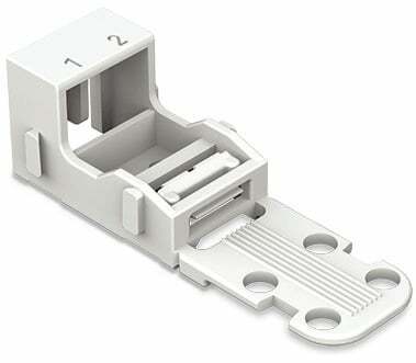 Mounting carrier for vertical mounting with snap-in mounting foot - Wago (221 series) - for 4mm2 - White color - compatible with 2-conductor term. blck.