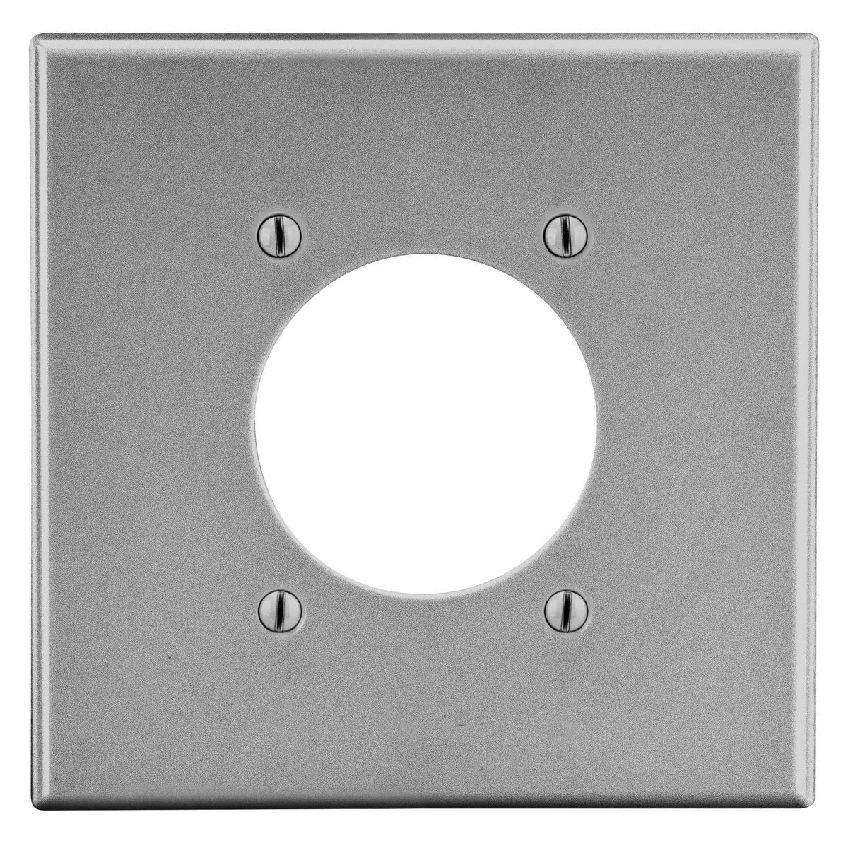 P703GY Non-Metallic Standard Wall Plate, 2 Gangs, 4.69 in W x 4.63 in H, Polycarbonate Thermoplastic, Gray