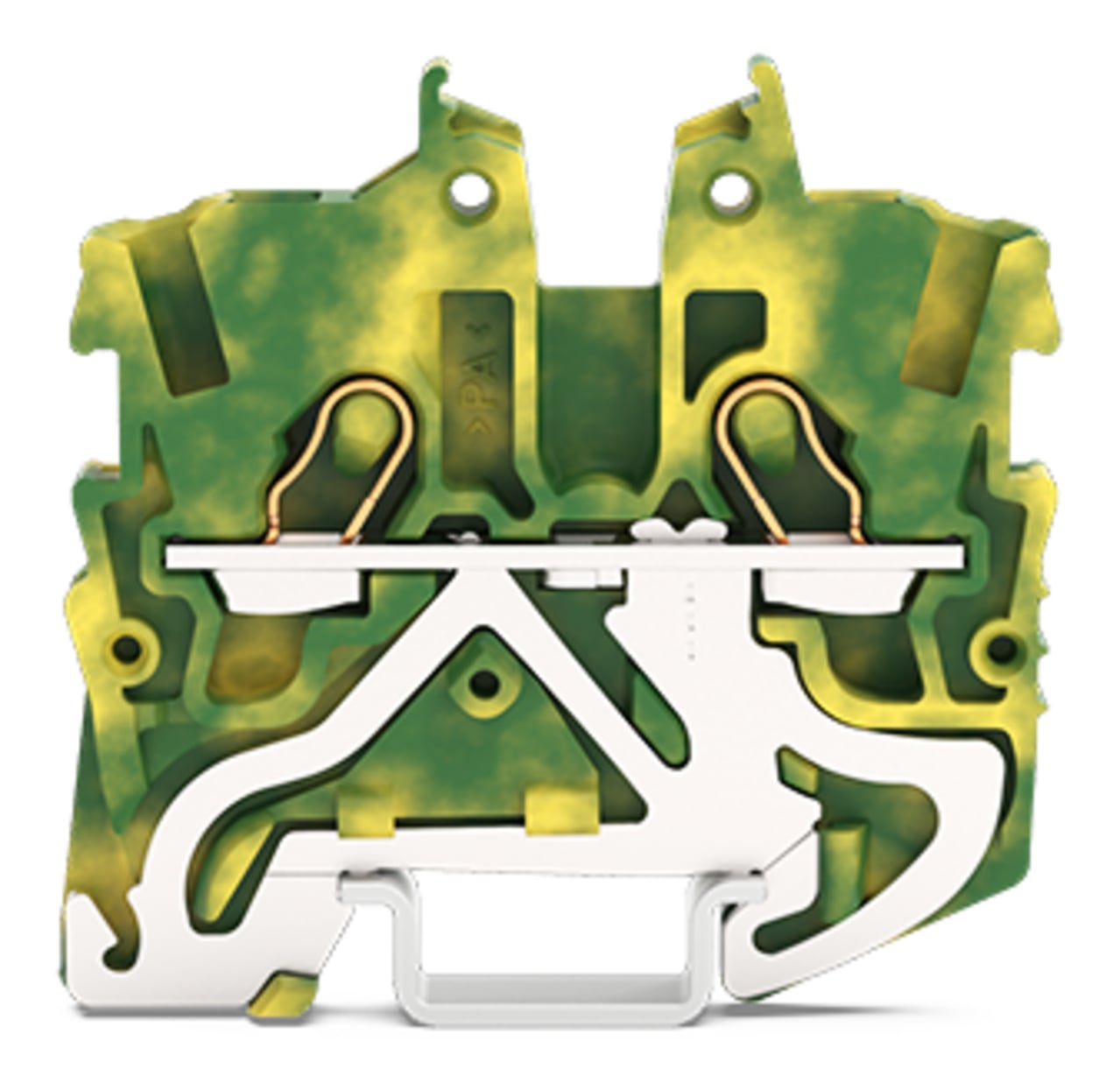 2050-1207 Operating Tool Ground Terminal Block, 24 to 16 AWG Wire, 1 Poles, DIN Rail Mount