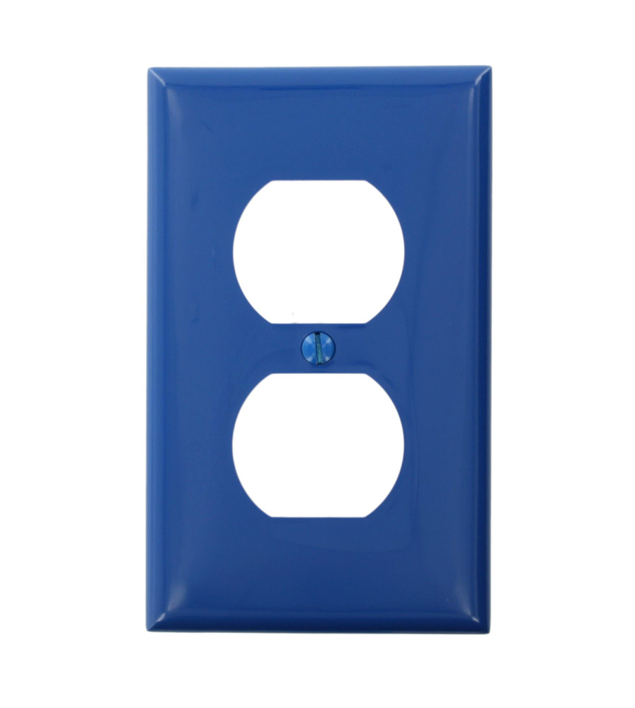 80703-BU Standard Size Traditional Wall Plate, 1 Gangs, 2-3/4 in W x 4-1/2 in H, Thermoplastic, Blue