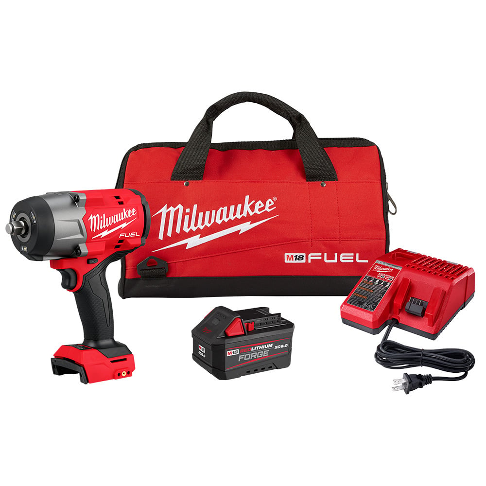 2967-21F M18 FUEL High Torque Impact Wrench, 1/2 in Drive Square Drive, 0 to 2400 ipm, 1200 ft-lb Fastening/1600 ft-lb Nut-Busting Torque Rating, 7.6 in OAL