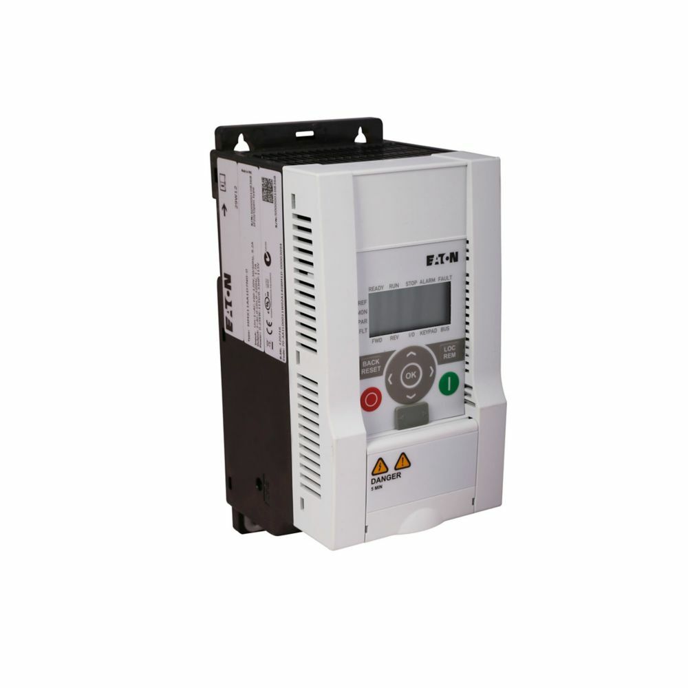 MMX11AA2D4N0-0 M-Max 1-Phase Sensorless Vector Adjustable Frequency Drive With L and L Steel Collars, 120 VAC, 11.6 A, 1/2 hp, 7.68 in W x 3.54 in D