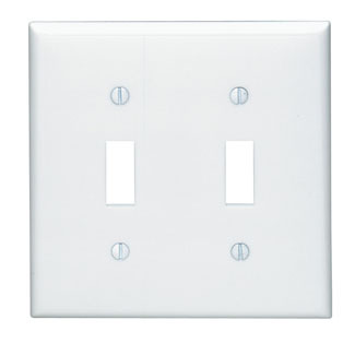 80709-W Toggle Wallplate, 2 Gang, White