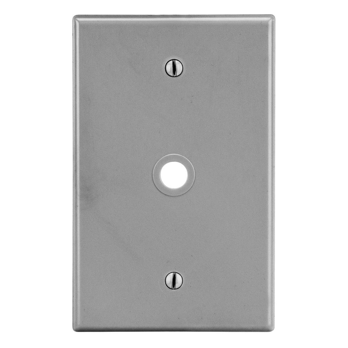 P11GY Non-Metallic Standard Vertical Telephone Wallplate, 1 Gang, 4.63 in L x 2.88 in W, Polycarbonate Thermoplastic, Box Mount