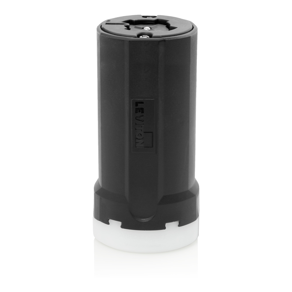 21414-LB Grounding Power Interrupting Locking Connector, 600 V AC/250 V DC, 30/20 A, 3 Poles, 4 Wires, Black