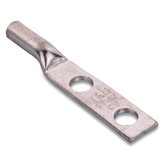 256-30695-1298PH Color-Keyed 2-Hole Lug Compression Connector, 14 to 10 AWG Conductor Copper Conductor, Die Code: ERG2002, 1/4 in Stud