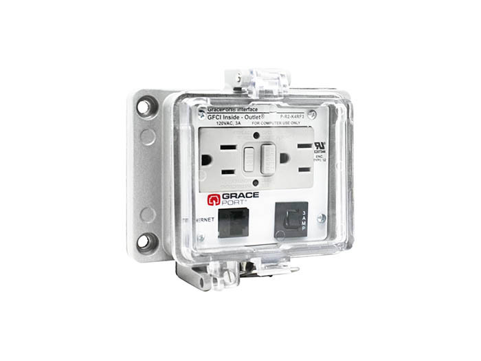 P-R2-K4RF3 Bulkhead Computer Port Connector Interface, Plastic Housing