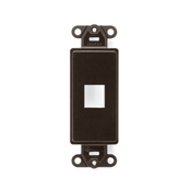 41641-B Decora QuickPort Multimedia Insert, 1 Port, Fastened Mount, Brown