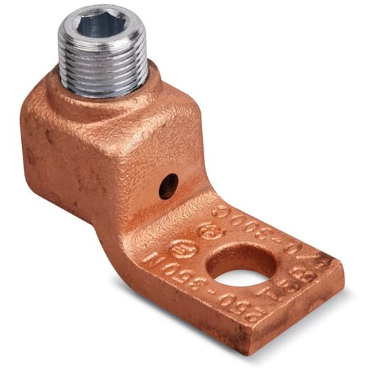 71005-TB Blackburn Locktite Cone Screw Lug, 14 to 4 AWG Copper Conductor, 1/4 in Stud, 1 Bolt Holes, Copper