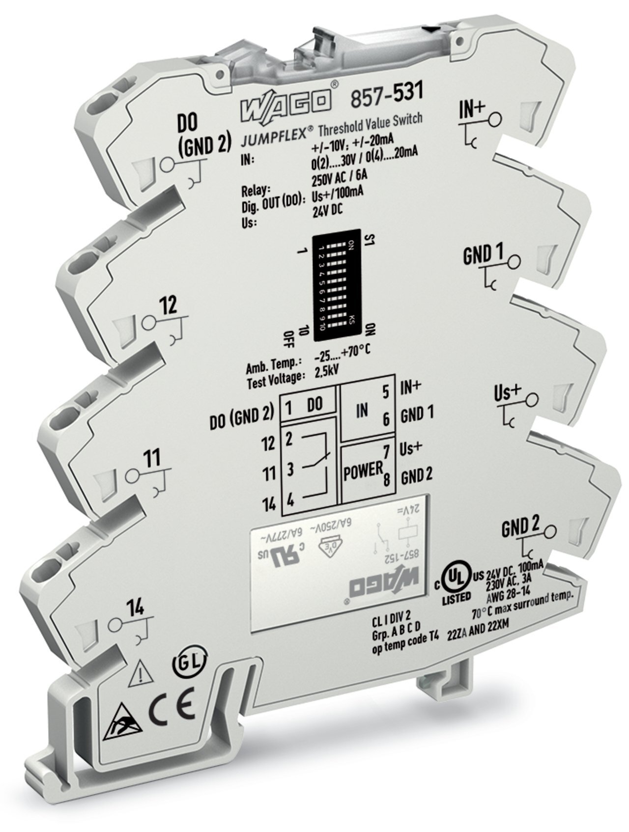 857-531 Threshold Value Switches, 24 V DC Input