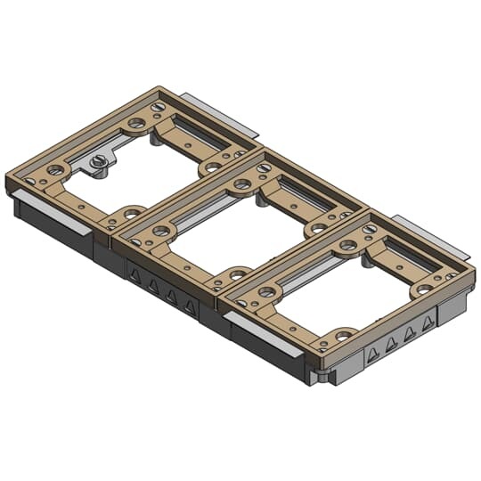643-P-TACB Steel City Flush Service Tile Activation Kit, For Use With 640 P/740 Series Floor Box, 3-Gang, Brass