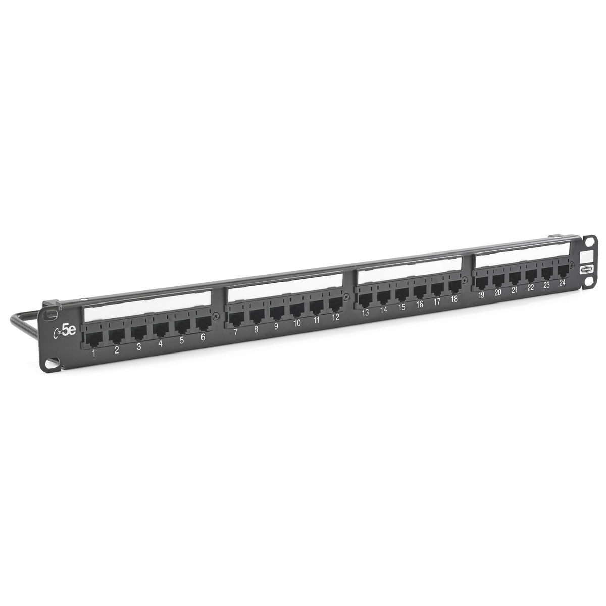 HP5E24 1U Flat Standard Universal Wiring A/B Patch Panel, 24 Ports, Cat 5e, Steel