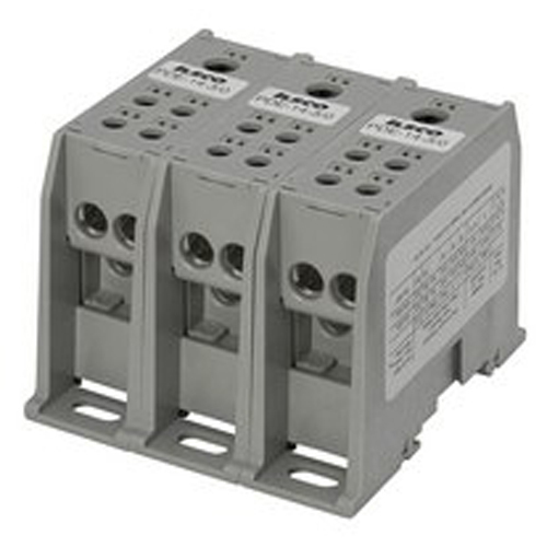 PDE-11-3/0 ClearChoice Type PDE Power Distribution Block, 600 V AC/DC, 200 A, 1 Pole, 14 to 3/0 AWG Line/Load Wire, Aluminum Alloy