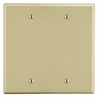 Hubbell Wiring Device Kellems, Wallplates and Box Covers, Wallplate,Non-Metallic, 2-Gang, 2) Blank, Box Mount, Ivory