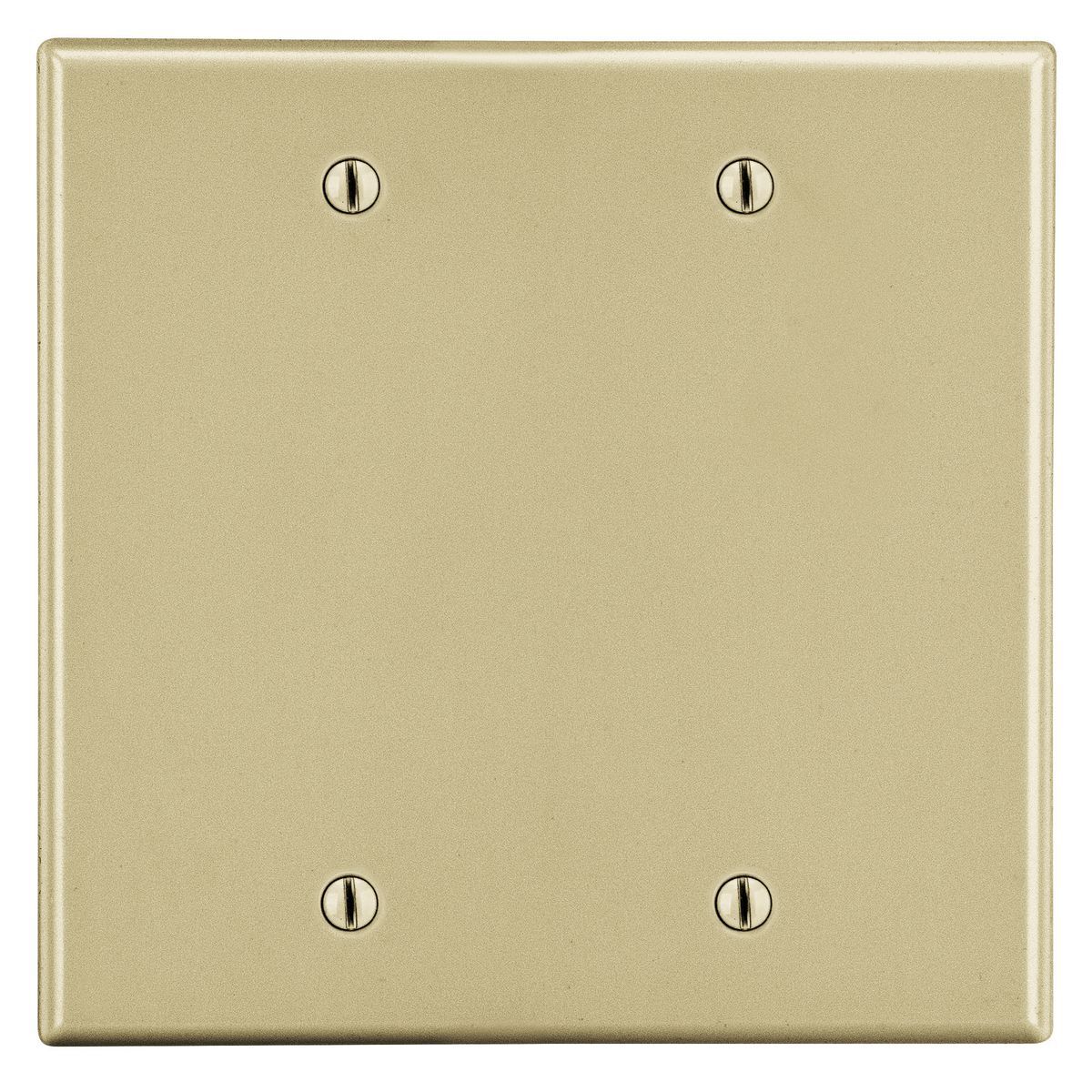 P23I Non-Metallic Standard Blank Wall Plate, 2 Gangs, 4.69 in W x 4.63 in H, Polycarbonate Thermoplastic, Ivory