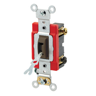 1222-2L Self-Grounding AC Quiet Toggle Switch, 120/277 V AC, 20 A, 1/2 hp Power Rating