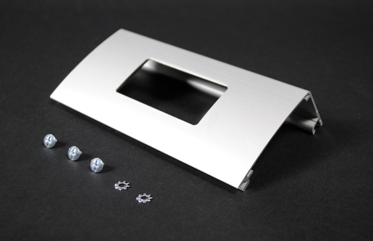 ALDS4047R 1-Channel Device Plate, For Use With ALDS4000 Series Raceway, 15, 20 A Decorator Receptacle, Aluminum, Satin Anodized
